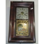 An American rosewood wall clock, manufactured by Jerome & Co New Haven Conn, USA, height 66.