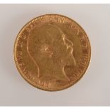 An Edward Vll sovereign 1907, Melbourne Mint.