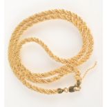 An Italian 9ct gold rope twist necklace, 9.8 g.