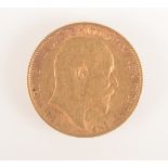 An Edward Vll half sovereign, 1906.