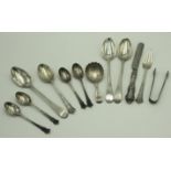 Three silver Old English pattern dessert spoons by John Robertson I & David Darling,