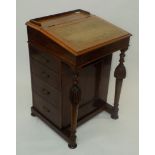 A rosewood Davenport, late 19th century,