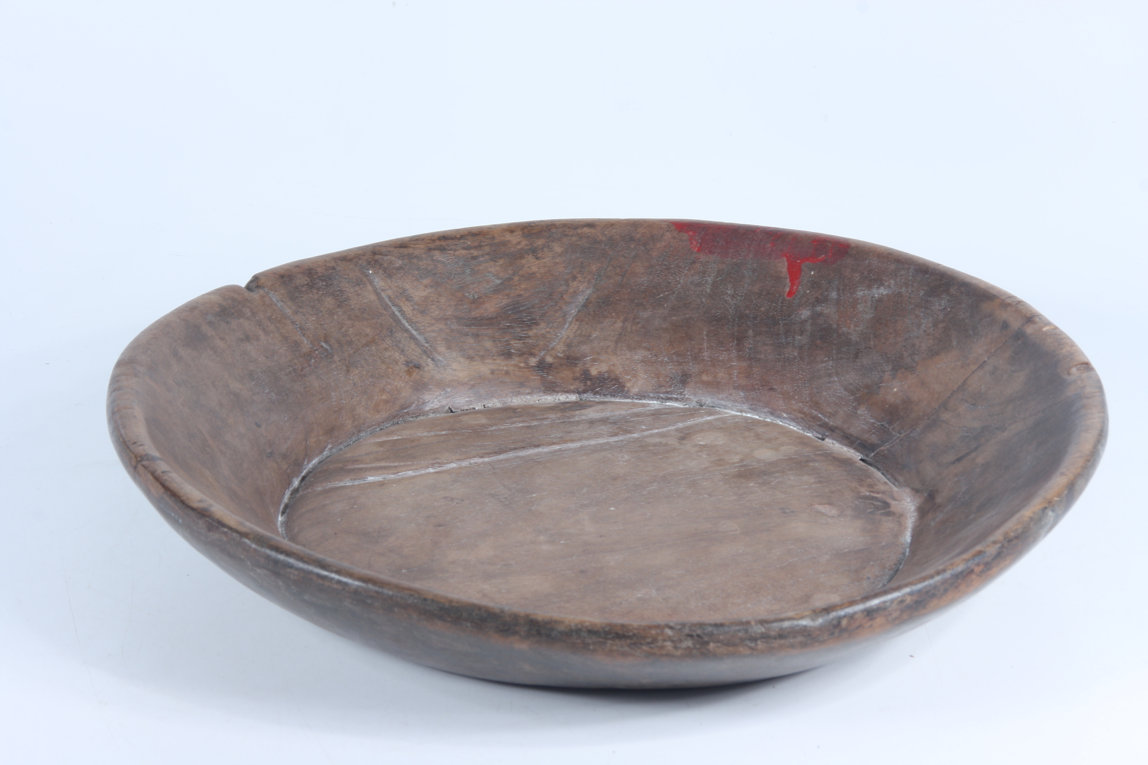 A wooden bowl, diameter 39cm.