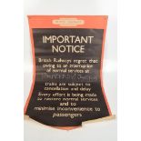 A British Railways Important Notice poster, dated 1951, 100 x 63.5cm.