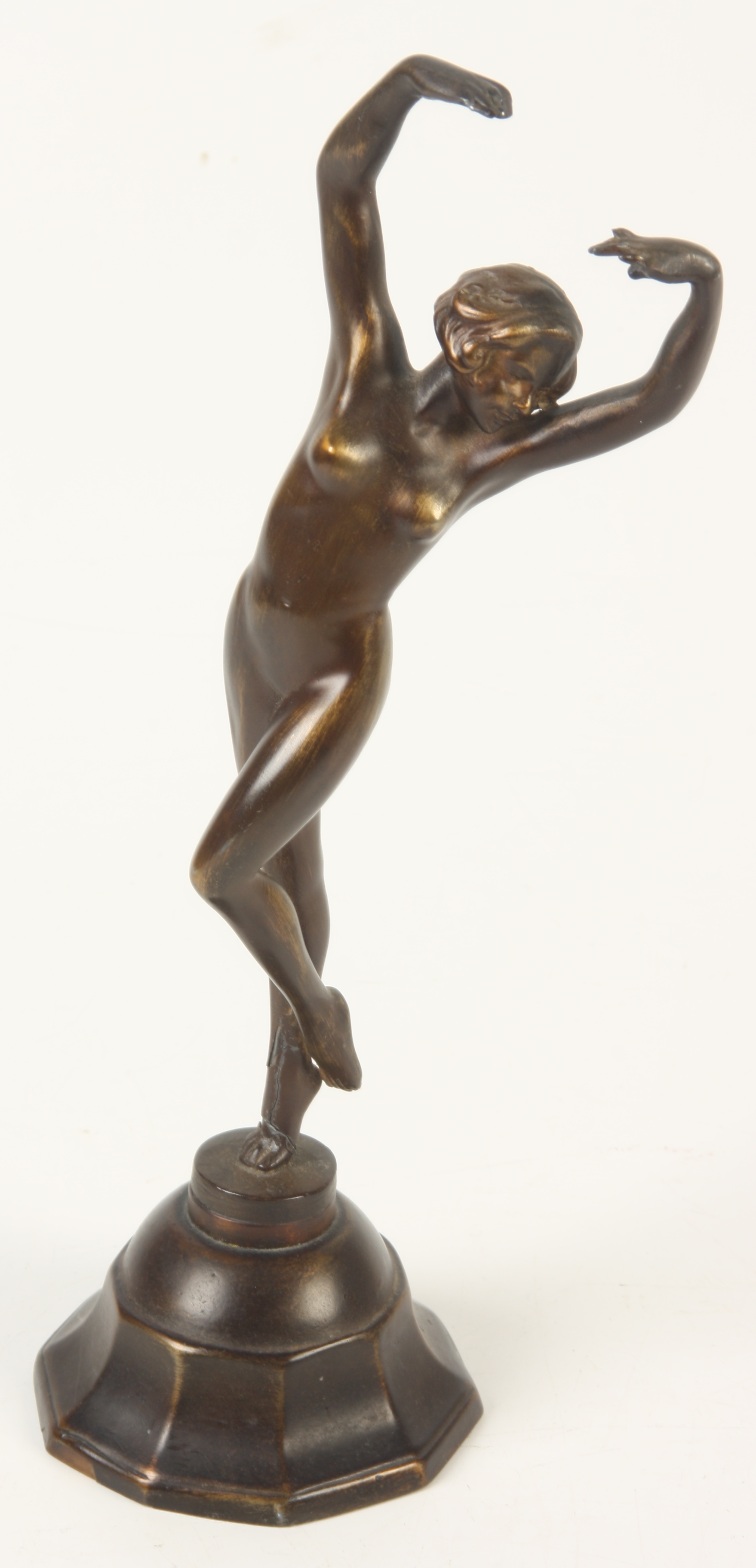 An Art Deco bronze figure, modelled as a dancing nude, impressed Vivian, height 23cm.