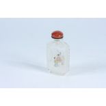 A glass interior painted snuff bottle, height 7.5cm.