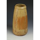A rare and important Bernard Leach stoneware vase engraved with sgraffito kinked lines separated by