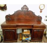 A Victorian mahogany pedestal sideboard,