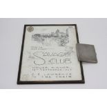 An engine turned silver cigarette case inscribed Tom Purvis, Savage Club London,
