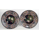 A pair of Japanese cloisonne chargers, late 19th century, diameter 30.3cm.