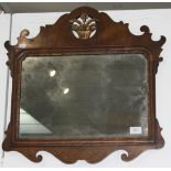 A George III walnut wall mirror, 57 x 55cm.