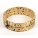 A late 17th or early 18th century brass ring sundial,