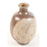 A Phil Rogers stoneware studio pottery salt glaze ovoid vase, with narrow neck,