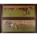 Two lithographs by Cecil Aldin, one depicting a Dutch dairy farm the other a horse and cart, framed,