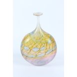 A Martin Andrews studio glass bottle vase, signed M. Andrews, height 22.5cm, width 15cm.
