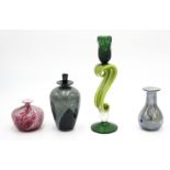 Four pieces of contemporary art glass.