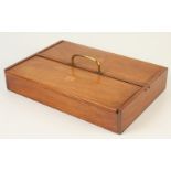 An inlaid mahogany cutlery tray, circa 1900,