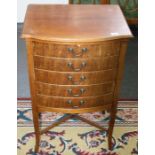 A mahogany music cabinet, early 20th century, with five drawers, height 88 x 54cm.