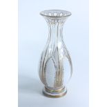 A Bohemian overlaid glass vase, height 41cm.