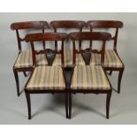 A set of five good Regency mahogany dining chairs,