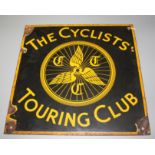 'The Cyclists Touring Club', advertising enamel sign, 40.5 x 40.5cm.