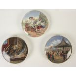 Three Pratt ware pot lids, 'Wimbledon July 2nd 1860', 'The Children of Flora' and one other.