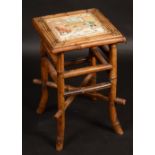 A late Victorian bamboo small occasional table,