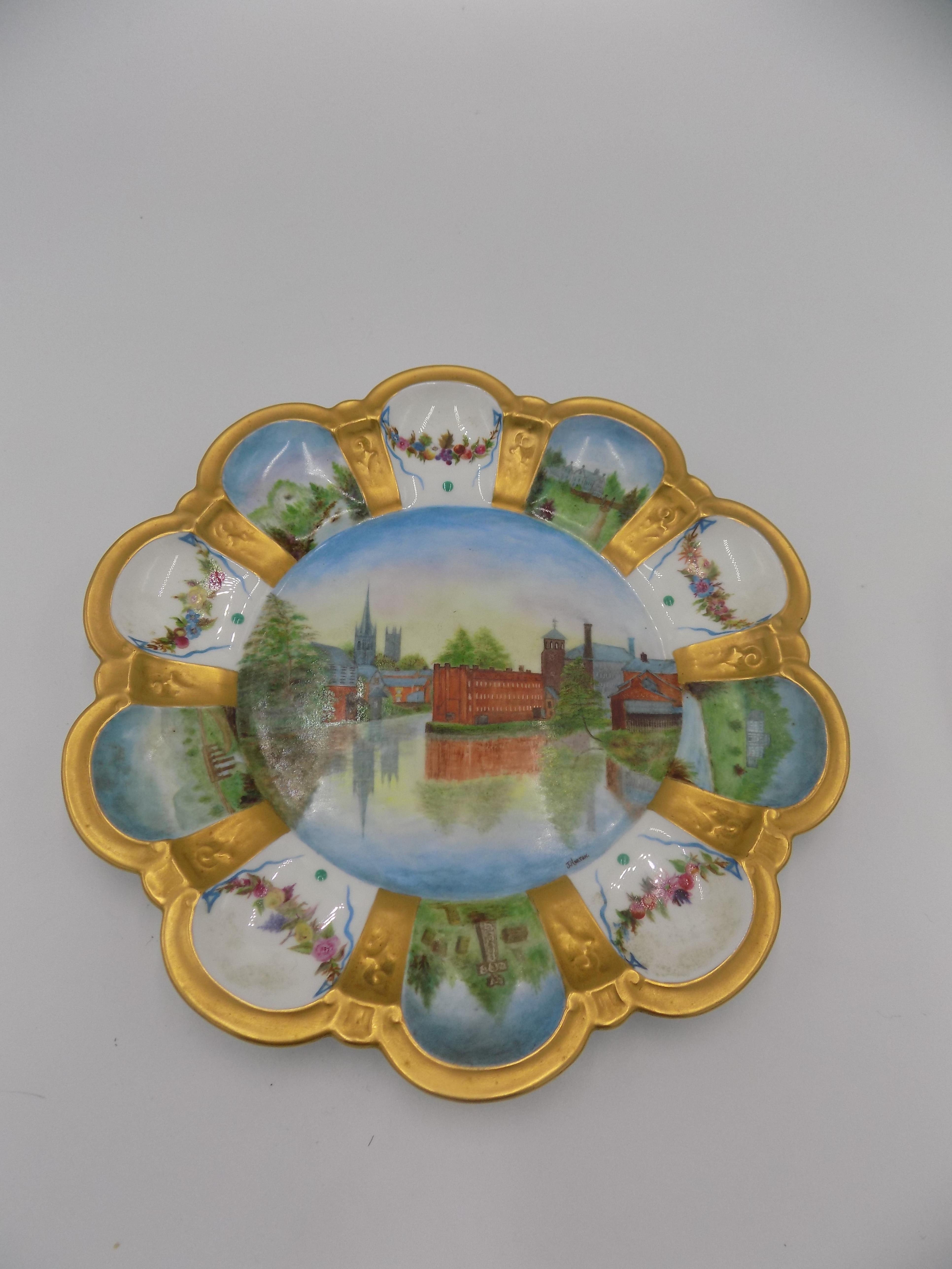 Two Derby plates, diameters 22.8cm and 21.2cm, two shallow bowls, diameters 22.4cm and 18. - Image 2 of 6