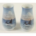 Two Royal Copenhagen Bing & Grondel vases, no 1302/6211, height 17.5cm.