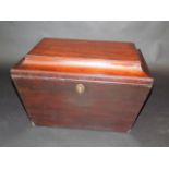 A Regency mahogany sarcophagus form small wine cooler, maximum width 54cm, height 34cm, depth 35.