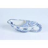 A continental tin glaze blue and white papboat.
