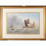 A print, 'On The Medway' by Thomas Bush Hardy, 32.5 x 50cm, frame size 54.5 x 71.5cm.