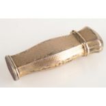 A 19th century European silver gilt engraved and engine turned vesta case, length 66mm.