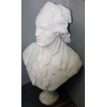 A plaster bust of George Washington, height 71cm,