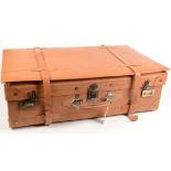 A pig skin suitcase, height 24cm, length 75.5cm, width 45cm.