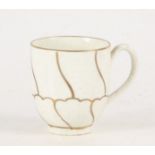 A Worcester porcelain tea cup, 18th century, gilt decorated,
