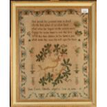 A needlework sampler, by Jane Keates, Cheadle, aged 11, June 23, 1840,