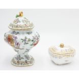 A Spode square section sugar bowl and cover, pattern No.