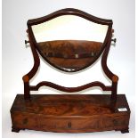 A George III mahogany dressing table mirror, height 55cm, width 54cm.