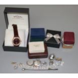 A gentleman's Rotary wristwatch and a little costume jewellery.