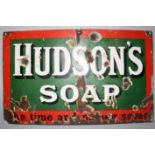 'Hudson's Soap', enamel advertising sign, 28 x 46cm.