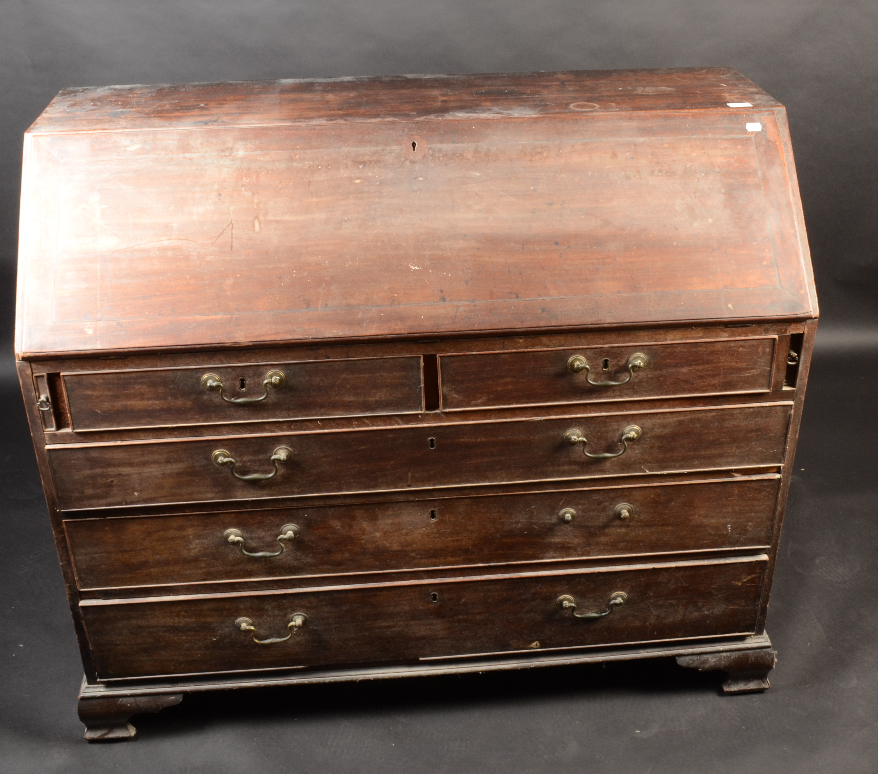 A George III mahogany bureau,