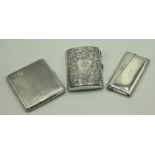 An engine turned silver cigarette case,