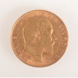 An Edward Vll half sovereign, 1910.