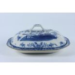 A Swansea blue and white pearlware tureen and cover, early 19th century,