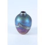 A Norman Stuart Clarke art glass vase, signed and dated 89, height 12.5cm.