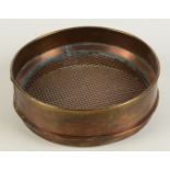 A N. Greening & Sons brass test sieve, mesh no. 6, aperture 0.1107 inches.