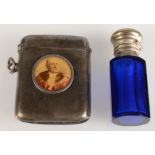 An Edwardian silver vesta case with a portrait of Ralph Slazenger Sheriff of London 1909-1910