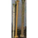 A fibreglass mould to produce classical columns, height 240cm, together with two columns.