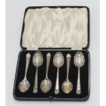 A set of six silver Art Deco teaspoons, 2.4oz.